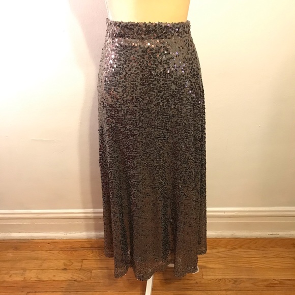Sequin metallic full skirt high waist RARE! - Picture 3 of 5